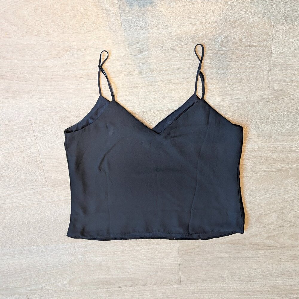 banana republic satin black V-neck camisole top